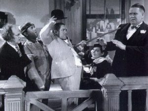 Funny movie quotes for Disorder in the Court (1936) starring the Three Stooges (Moe, Larry and Curly)