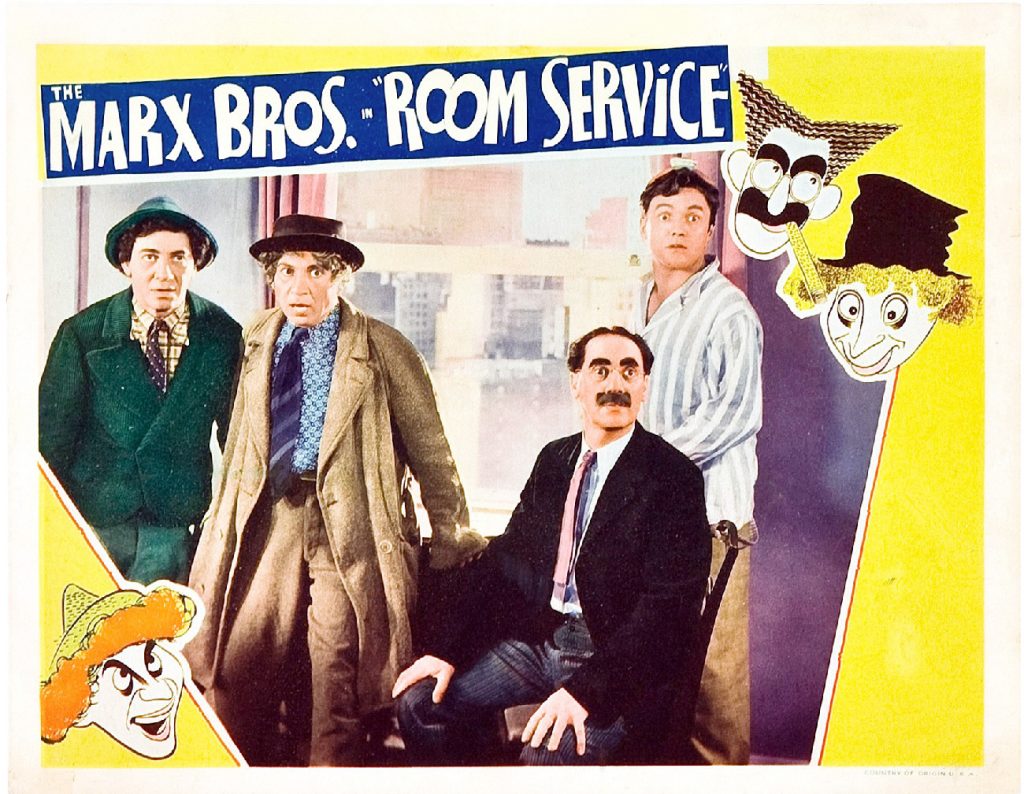 Funny movie quotes from Room Service starring the Marx Brothers (Groucho, Chico, Harpo), Lucille Ball, Ann Miller