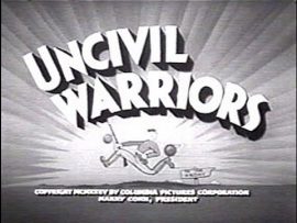 Funny movie quotes from Uncivil Warriors (1935) starring the Three Stooges - Moe Howard, Larry Fine, Curly Howard