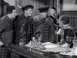 Funny movie quotes from Scotched in Scotland, starring the Three Stooges