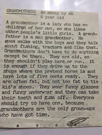 Grandmothers - an essay by an 8-year-old