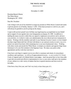 Intelligence Resignation letter