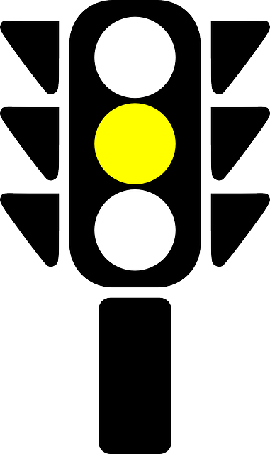 Yellow traffic light