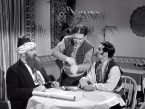 Shemp serving Hassan Bin Soba (Vernon Dent) and Gin Rummy at the restaurant