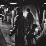 The Thing approaching the crew with murderous intent - "The Thing from Another World"