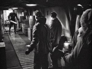 The Thing approaching the crew with murderous intent - "The Thing from Another World"